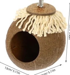 DOWNYPAWS - Boîte d'oiseau en coque de noix de coco pour la reproduction et la décoration type à vis