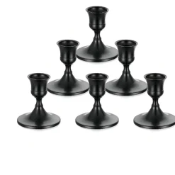 DOWNYPAWS - Bougeoir noir (2,2 cm) avec une base ronde stable en métal