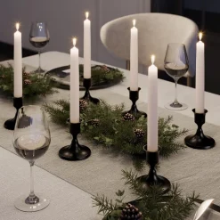 DOWNYPAWS - Bougeoir noir (2,2 cm) avec une base ronde stable en métal