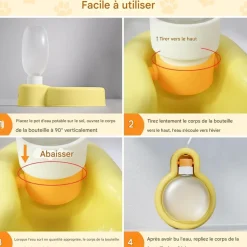 DOWNYPAWS - Bouteille d'eau pour chien pliable-grande bouteille jaune