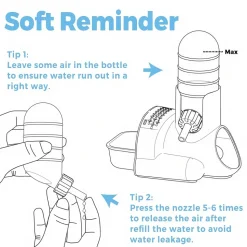 DOWNYPAWS - Bouteille d'eau pour hamster - distributeur automatique anti - fuite, boule 3 en 1 avec support de bol de nourriture