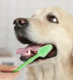 DOWNYPAWS - Brosse à dents 360° en silicone souple pour chiens