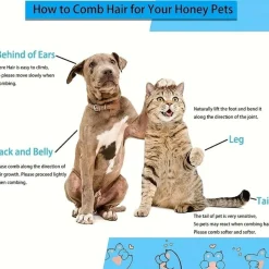 DOWNYPAWS - Brosse autonettoyante en silicone bleu, épilation en une seule touche pour chats et chiens