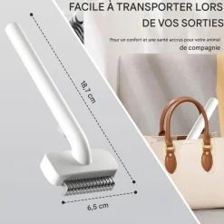 DOWNYPAWS - Brosse pour chiens et chats-peigne pour animaux de compagnie- blanc