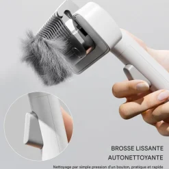 DOWNYPAWS - Brosse pour chiens et chats-peigne pour animaux de compagnie- blanc