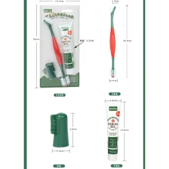 DOWNYPAWS - Brosses à dents dentifrice pour animaux saveur de bœuf-brosse à dents et dentifrice pour chien-hygiène bucco-dentaire-70g