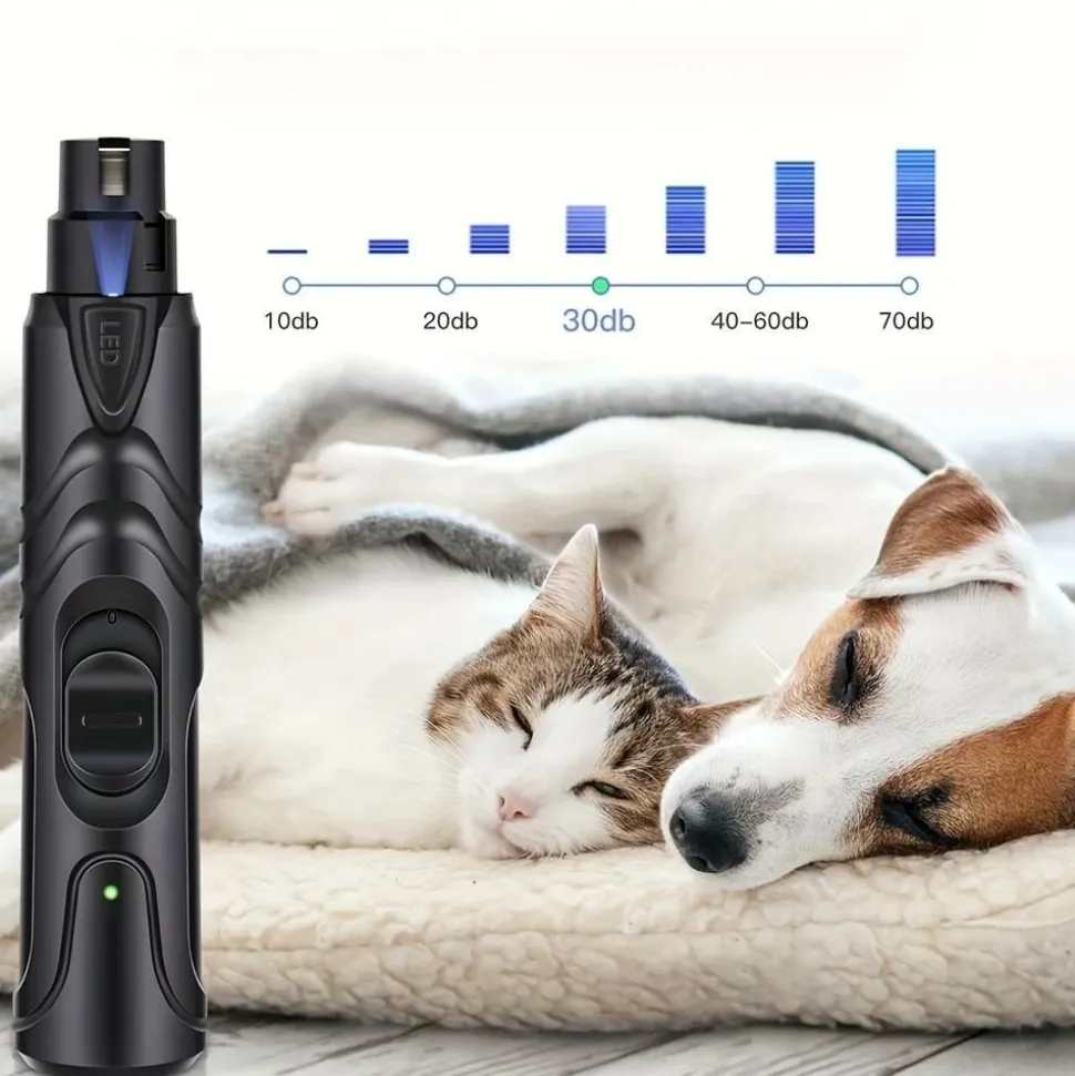 DOWNYPAWS - Broyeur à griffes électrique, batterie lithium, chargement usb pour chats et chiens (petits et moyens)
