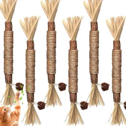 DOWNYPAWS - Bâtonnets herbe à chat 6 pièces 22cm-bâton de dentition pour chat-bon pour la santé dentaire