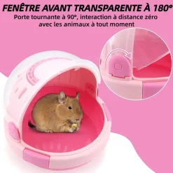 DOWNYPAWS - Cage de transport - plastique avec bouteille d'eau pour petits animaux