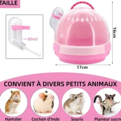 DOWNYPAWS - Cage de transport - plastique avec bouteille d'eau pour petits animaux