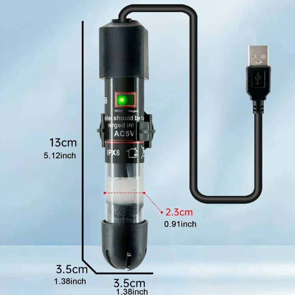 DOWNYPAWS - Chauffage aquarium mini usb - protection surchauffe