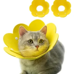 DOWNYPAWS - Collerette élisabéthain chat chien 2 pièces ajustable