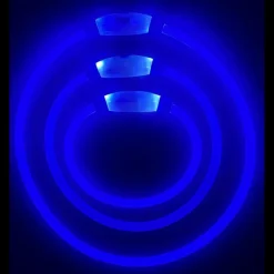 DOWNYPAWS - Collier lumineux rechargeable pour chien bleu taille m, circonférence 50 cm
