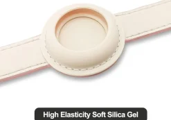 DOWNYPAWS - Collier traqueur gps pour chats et chiens - en cuir synthétique rose s