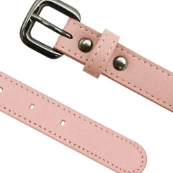 DOWNYPAWS - Collier traqueur gps pour chats et chiens - en cuir synthétique rose s