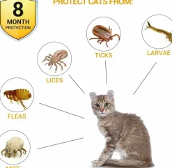 DOWNYPAWS - Colliers anti - puces et anti -tiques, lot de 2 pour chiens