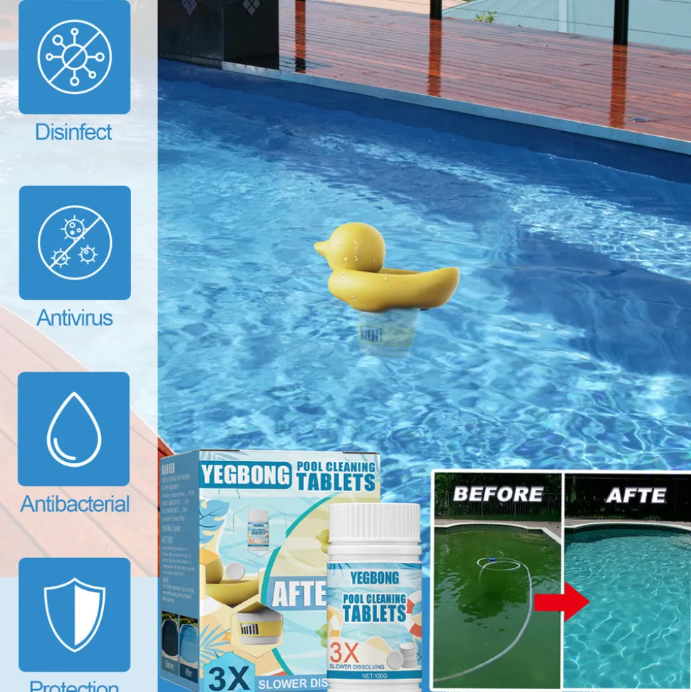 DOWNYPAWS - Comprimé effervescent pour piscine avec distributeur