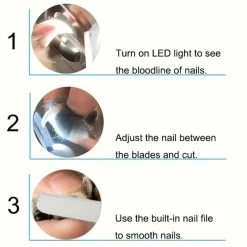 DOWNYPAWS - Coupe - ongles universel à led, chargement usb avec lime pour chats et chiens