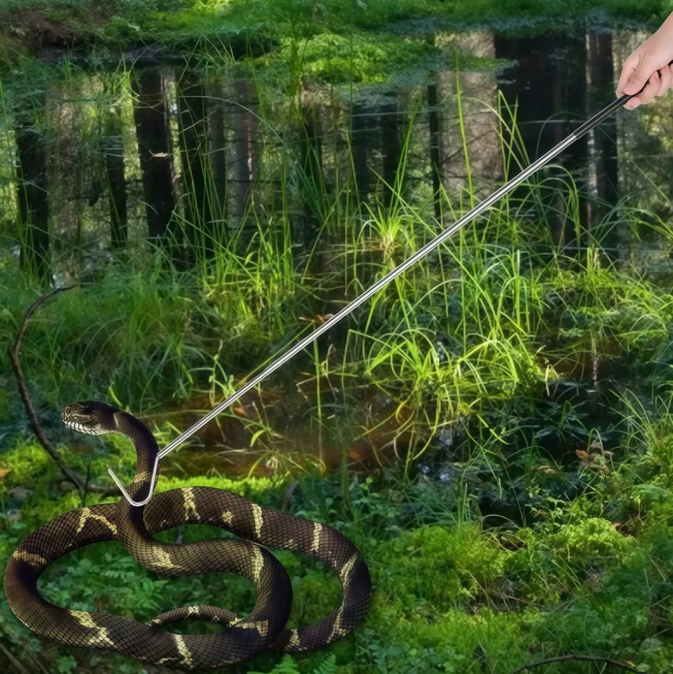 DOWNYPAWS - Crochet à serpent en acier inoxydable - 100 cm pour capture et manipulation