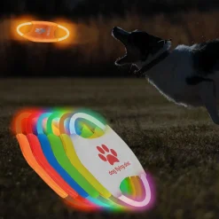 DOWNYPAWS - Discovolant lumineux rechargeable avec led pour chien lumière colorée