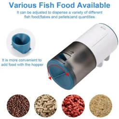 DOWNYPAWS - Distributeur automatique de nourriture pour poissons de précision intelligente pour aquarium, petite alimentation