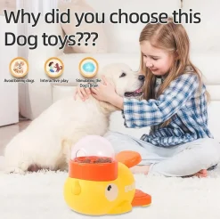 DOWNYPAWS - Distributeur automatique de nourriture pour chien : jouet interactif pour dresseur actionné par un bouton