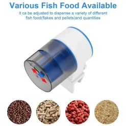 DOWNYPAWS - Distributeur automatique de nourriture pour poissons avec minuterie intelligente pour aquarium (poissons rouges et car）