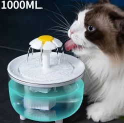 DOWNYPAWS - Distributeur d'eau en circulation pour chats: filtre automatique flux d'eau en direct - fournitures pour animaux de compagnie