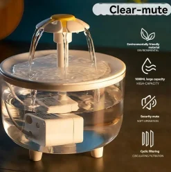 DOWNYPAWS - Distributeur d'eau en circulation pour chats: filtre automatique flux d'eau en direct - fournitures pour animaux de compagnie