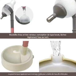 DOWNYPAWS - Distributeur d'eau sur pied chien et chat évolutif