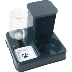 DOWNYPAWS - Ensemble Distributeur De Nourriture Et Fontaine à Eau 2 En 1 Pour Animaux De Compagnie