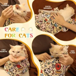 DOWNYPAWS - Enveloppe de toilettage pour chat 55*55cm