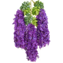 DOWNYPAWS - Fleurs de glycine artificielles, 12 tiges, violet foncé