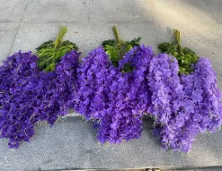 DOWNYPAWS - Fleurs de glycine artificielles, 12 tiges violettes