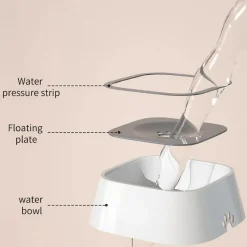 DOWNYPAWS - Fontaine à eau flottante anti-éclaboussures pour chien de compagnie