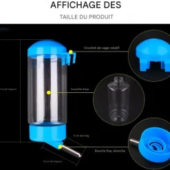 DOWNYPAWS - Fontaine à eau automatique pour hamsters-400 ml - 3 pièces - rose + vert + jaune