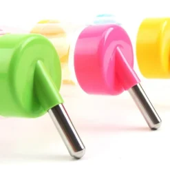 DOWNYPAWS - Fontaine à eau automatique pour hamsters-400 ml - 3 pièces - rose + vert + jaune