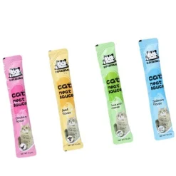 DOWNYPAWS - Friandises pour chats,saveur de thon 20 paquets*14g, riches en oméga 3 et 6, avec taurine et vitamine e