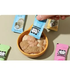 DOWNYPAWS - Friandises pour chats,saveur de bœuf 20 paquets*14g, riches en oméga 3 et 6, avec taurine et vitamine e