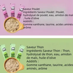 DOWNYPAWS - Friandises pour chats,saveur de bœuf 20 paquets*14g, riches en oméga 3 et 6, avec taurine et vitamine e