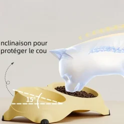 DOWNYPAWS - Gamelle surélevée double bol pour chat