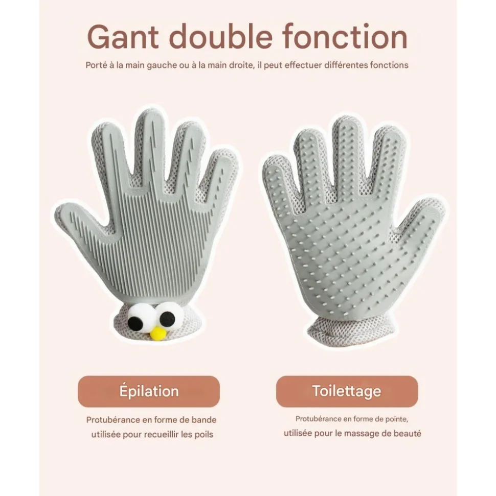 DOWNYPAWS - Gant 2 en 1 pour chats et chiens