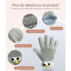 DOWNYPAWS - Gant 2 en 1 pour chats et chiens