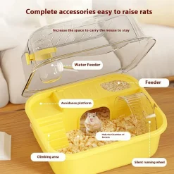 DOWNYPAWS - Grande cage à hamster en acrylique - pour ours doré, fournitures de luxe pour animaux de compagnie