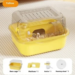 DOWNYPAWS - Grande cage à hamster en acrylique - pour ours doré, fournitures de luxe pour animaux de compagnie