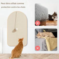 DOWNYPAWS - Griffoir pour chat-tapis à griffespour chat avec balle-55*30cm
