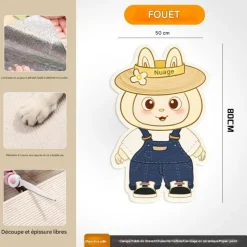 DOWNYPAWS - Griffoir pour chat-tapis griffoir adhésif pour chat-forme de labubu50*80cm