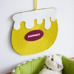 DOWNYPAWS - Griffoir pour chat-tapis en sisal pour pot de miel-34*42cm-suspension