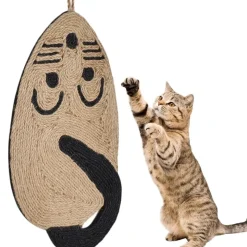 DOWNYPAWS - Griffoir pour chat-tapis griffoir en sisal pour chat forme de souris-54*25*1cm