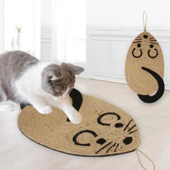 DOWNYPAWS - Griffoir pour chat-tapis griffoir en sisal pour chat forme de souris-54*25*1cm